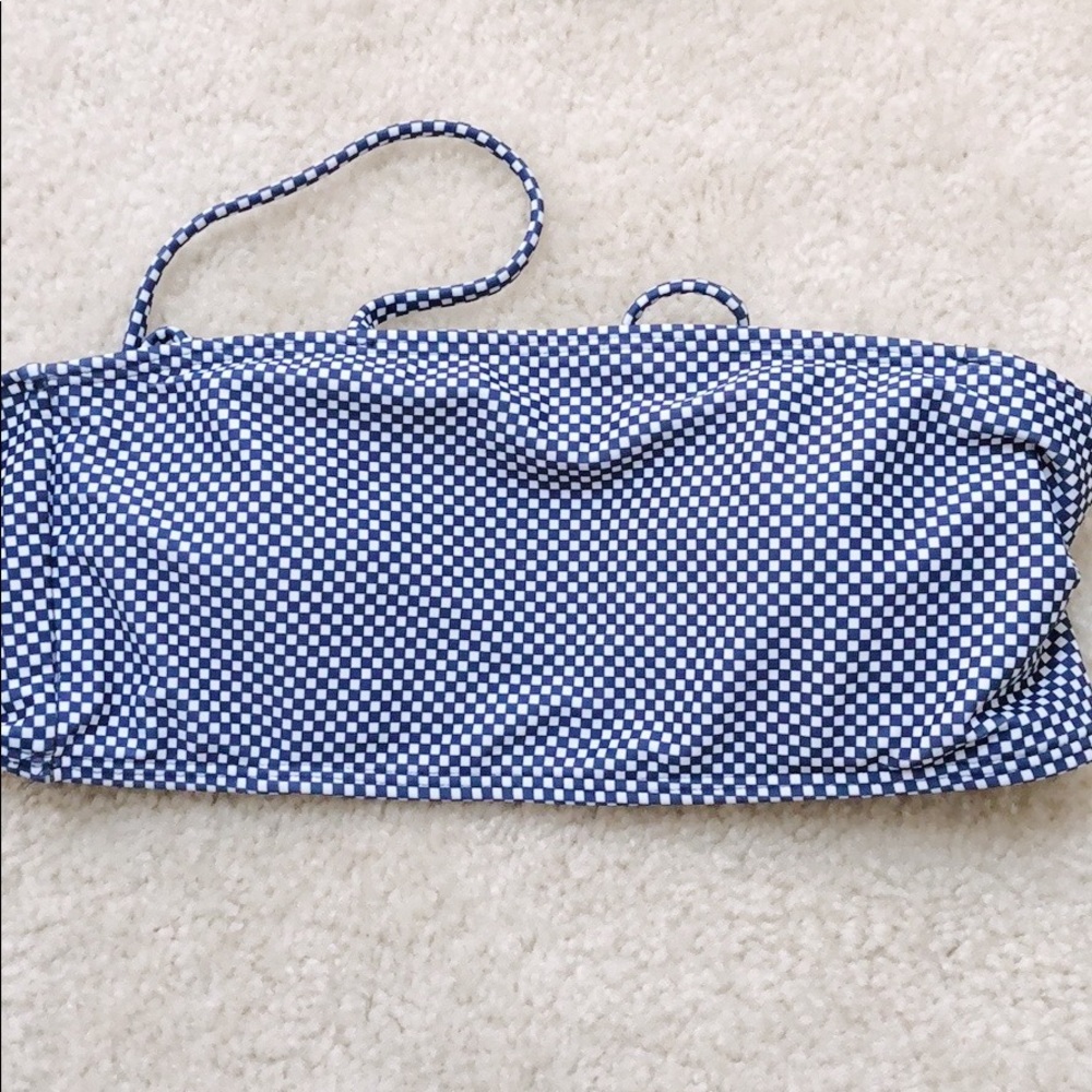 Cute blue and white checkered bathing suit top!!